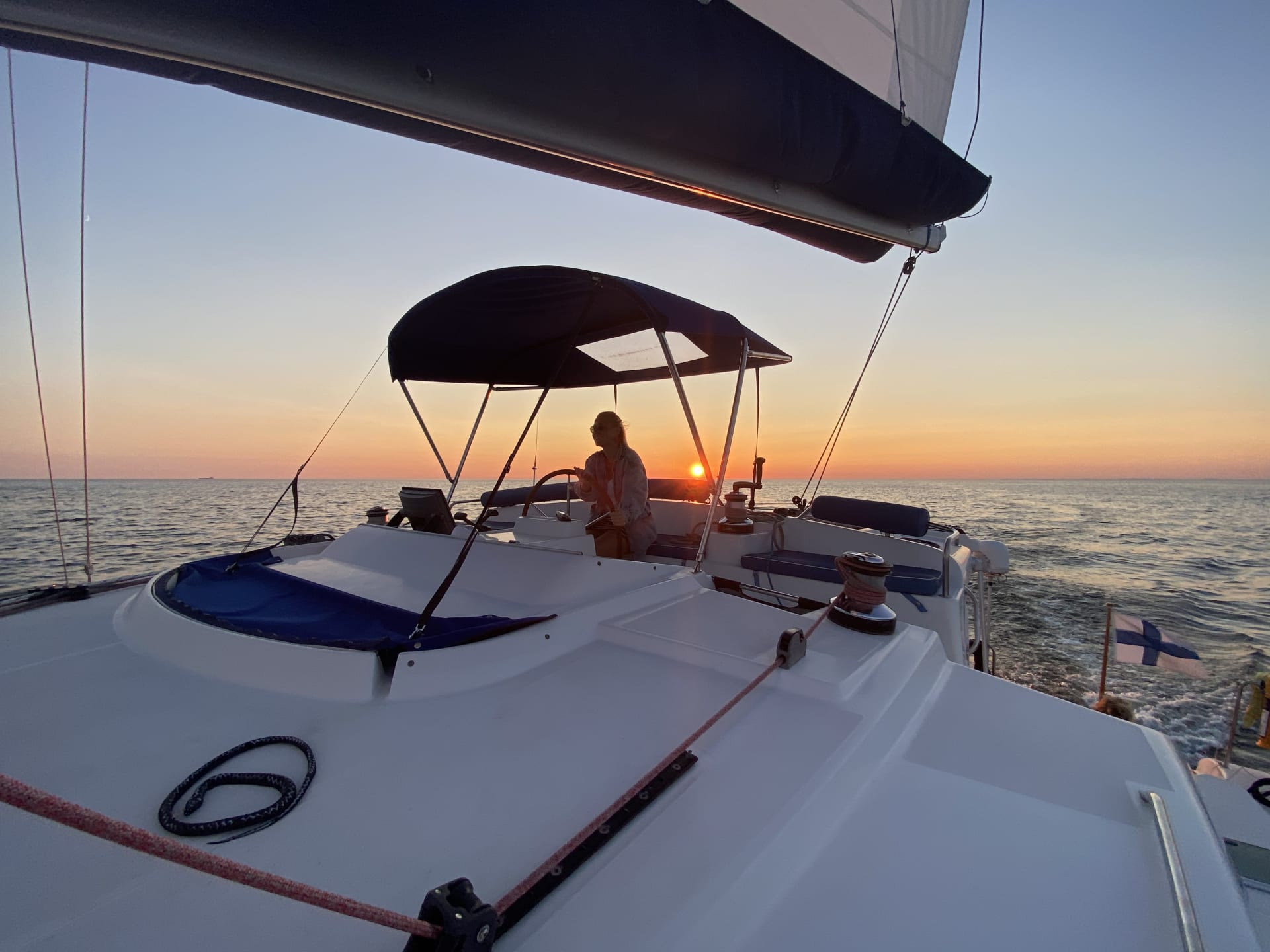 Sunset and sailing in Helsinki