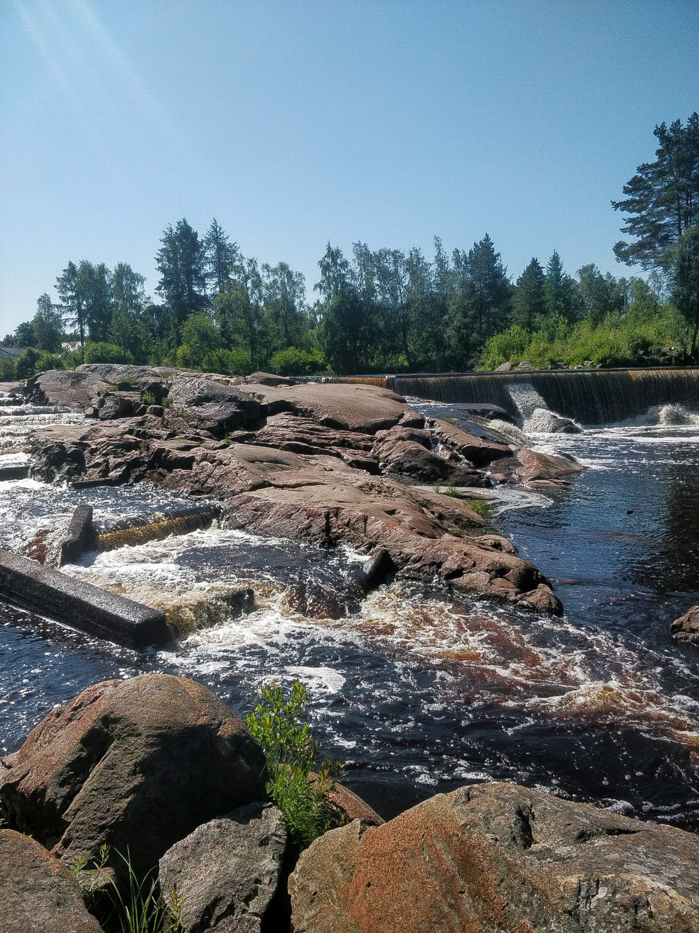 View from the northern side, Hourunkoski rapids and fish steps in Pyhäjoki