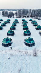 Aerial view of the glass igloos