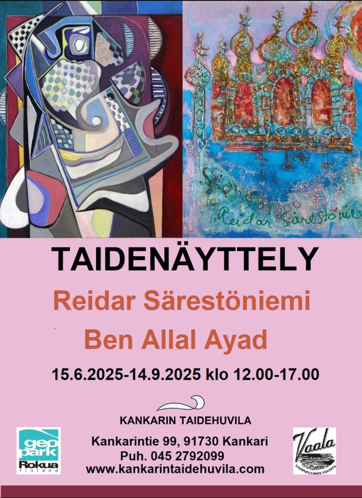 Kankarin taidehuvilan kesäjuliste