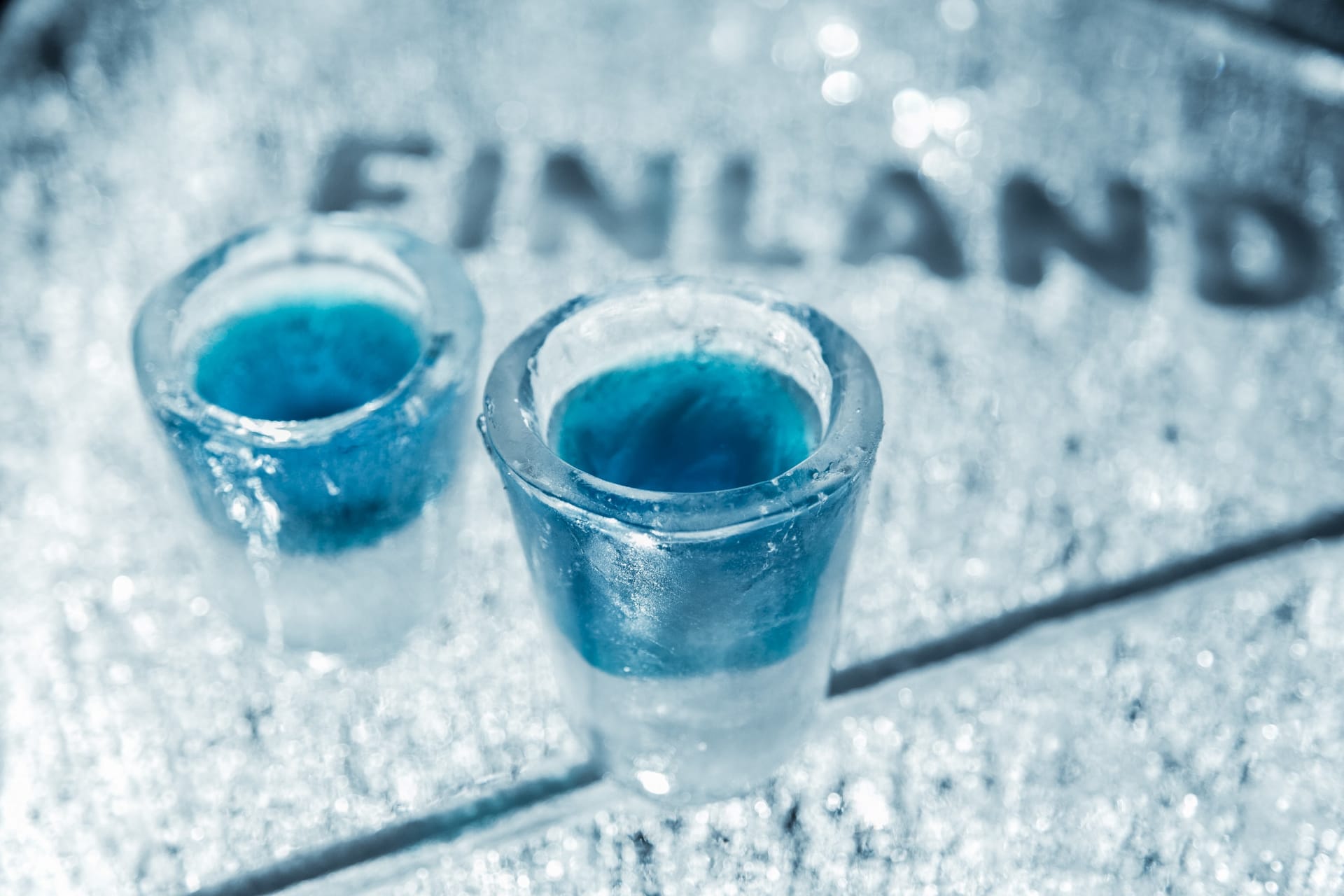 A drink served in a glass made of Ice.