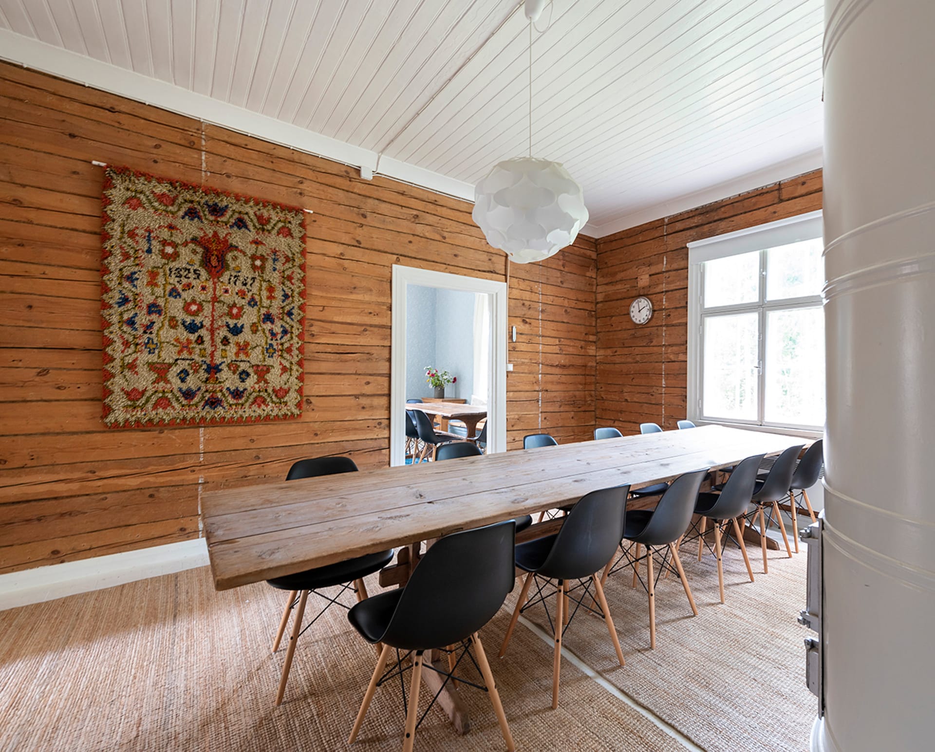 Around big table everyone fits in. 