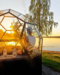 Igloo Sauna Summer Sunset