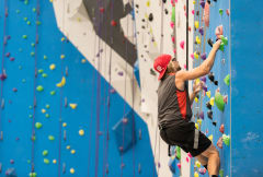Climbing in Saimaa Stadiumi in Mikkeli.