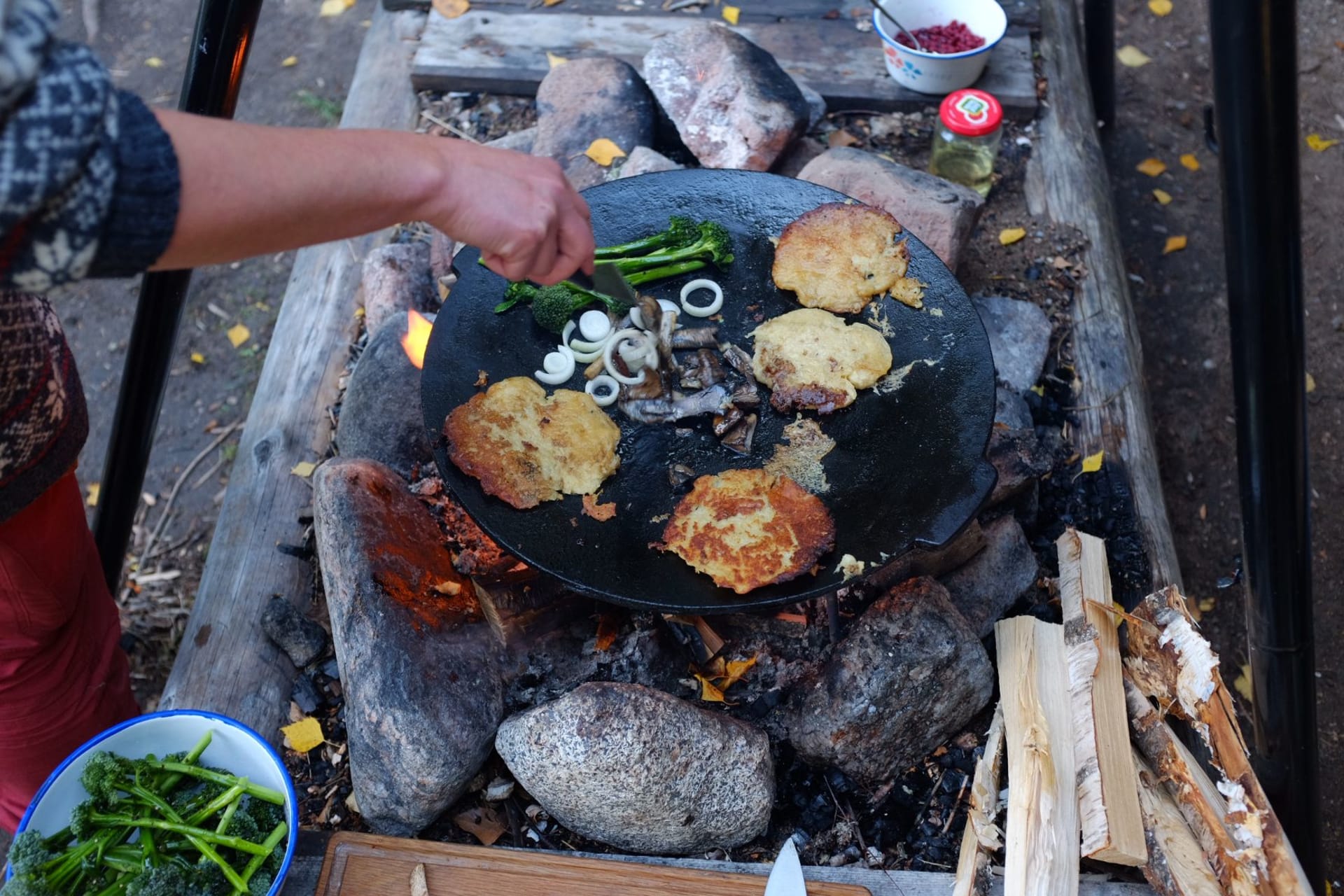 Cooking over the fire