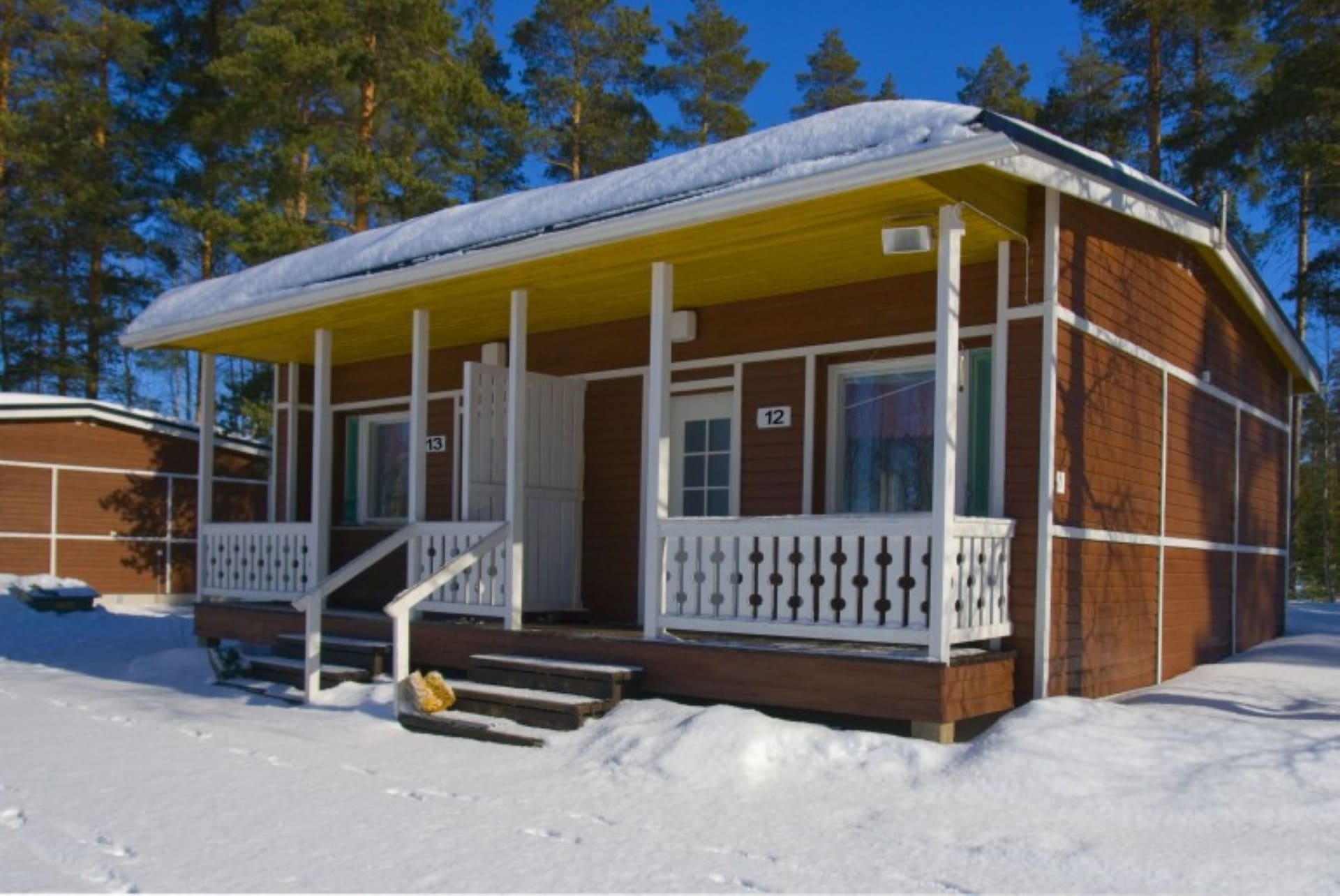 Lake view cottage at winter