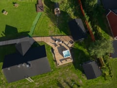 Sauna area in summer time