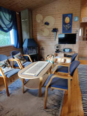 All the 3 cabins are on the same level, with two separate bedrooms and a sofa bed. One cabin can accommodate a maximum of 6 people.