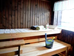 After dancing it's possible to enjoy the gentle heat of lakeside sauna.