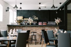 The bar area inside the Manor Stables.