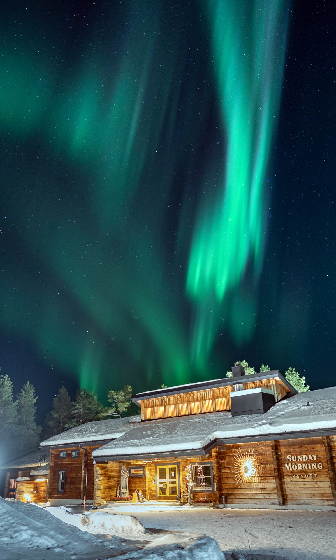 Winter Outdoor view at Sunday Morning Resort at Pyhä-Luosto, Lapland, Finland