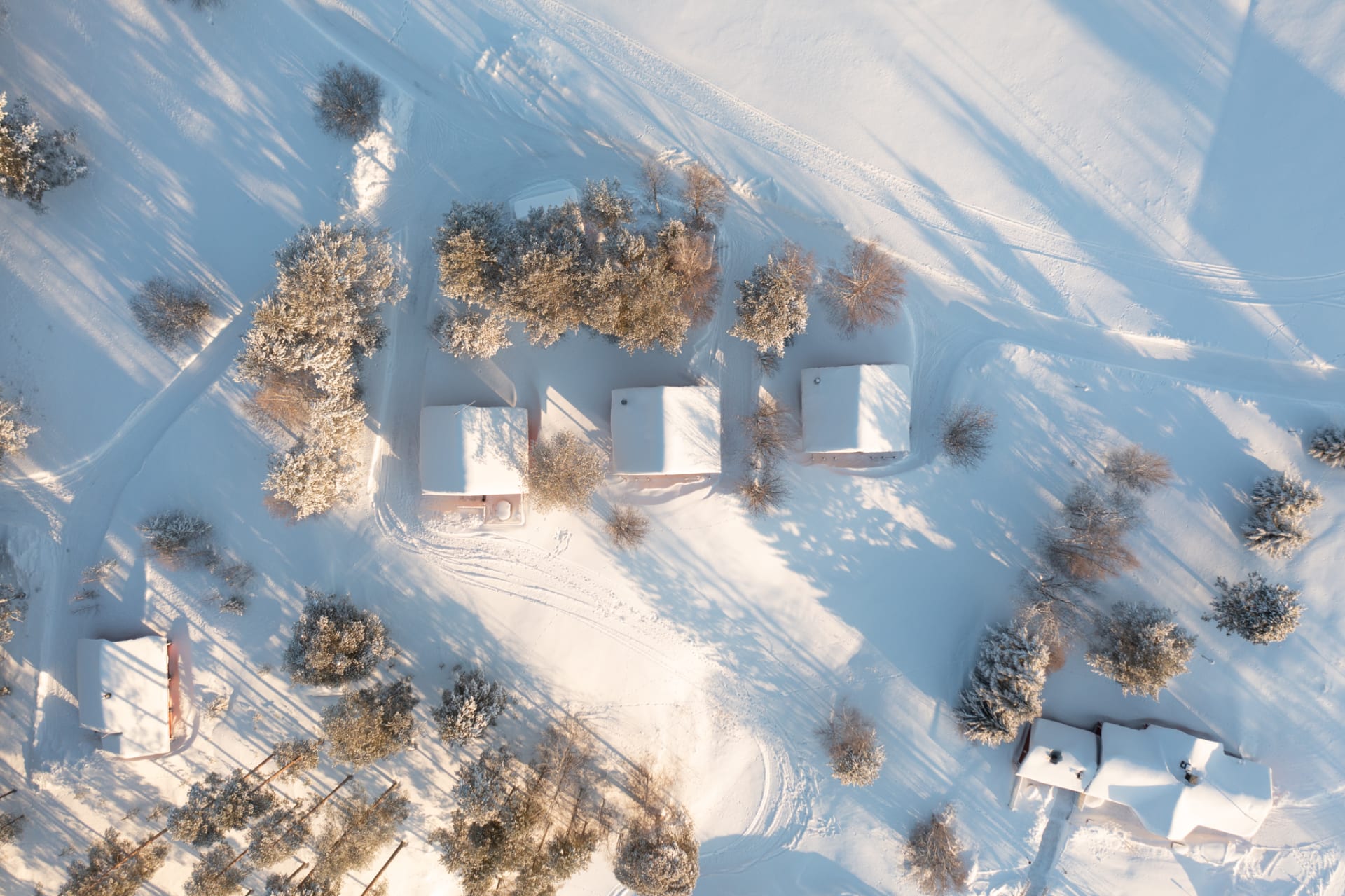 Birds eye view of cabins