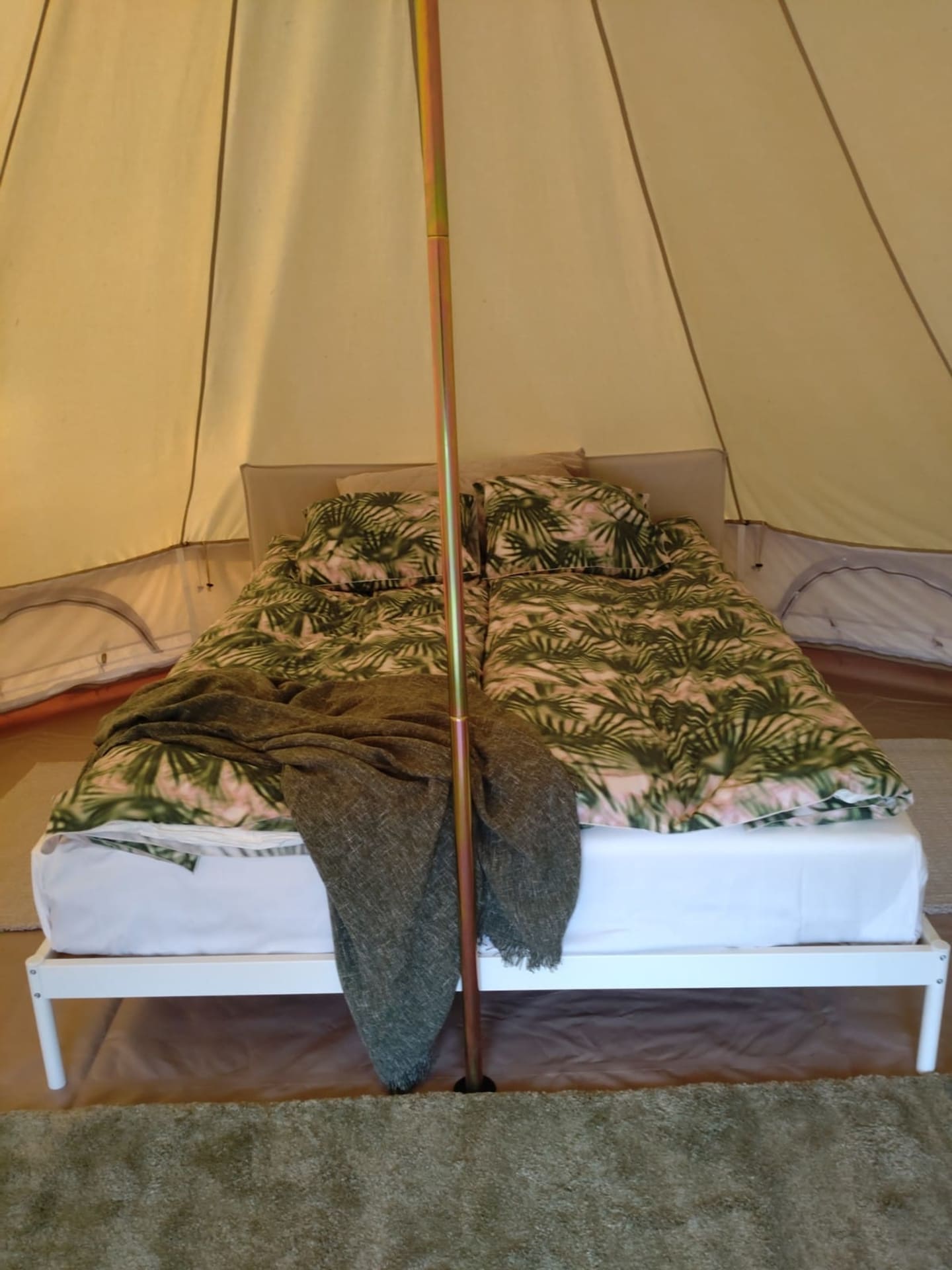 Sleep in a comfortable bed while glamping