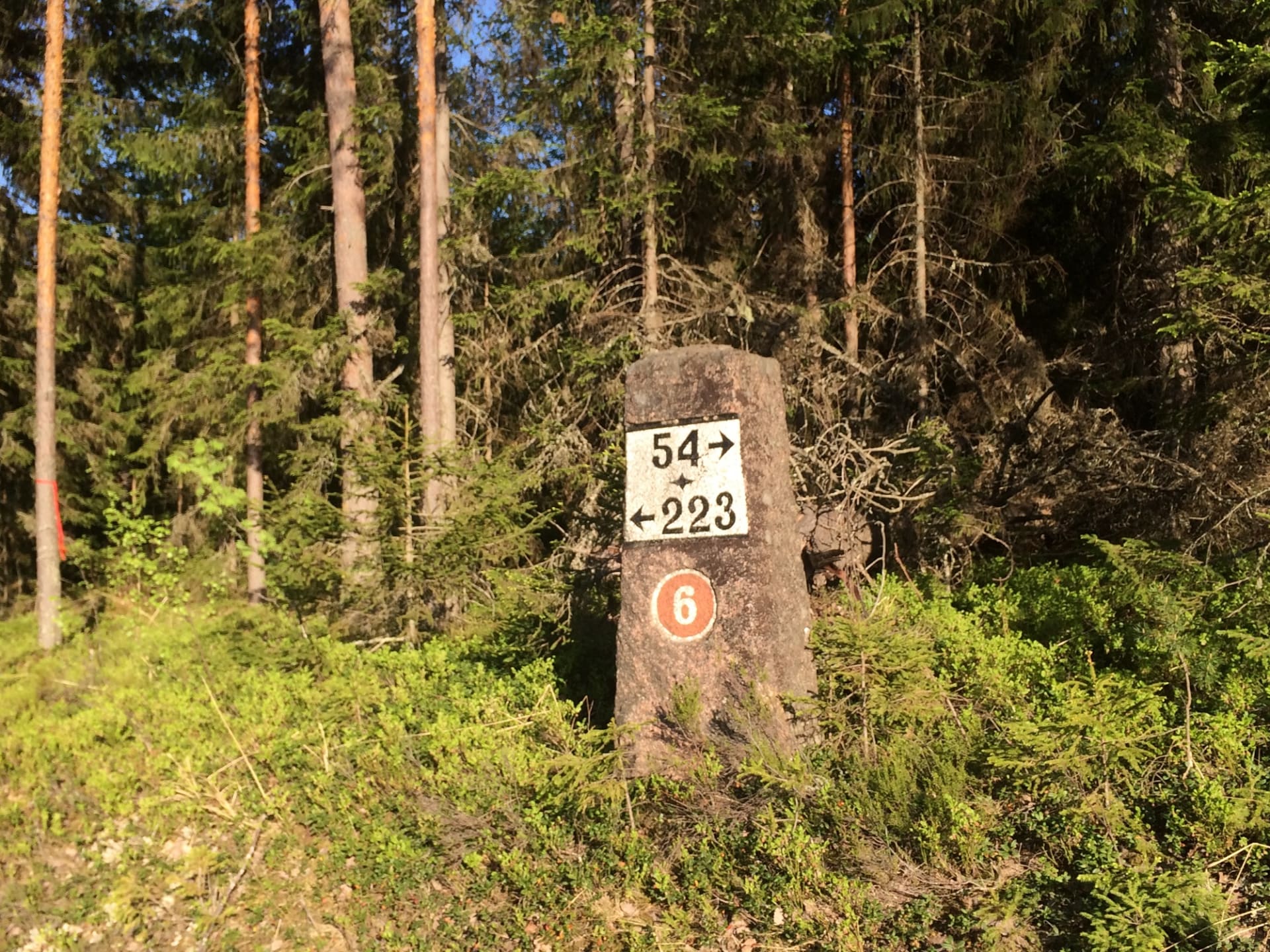 Old milestone along Museum Road near Russian border