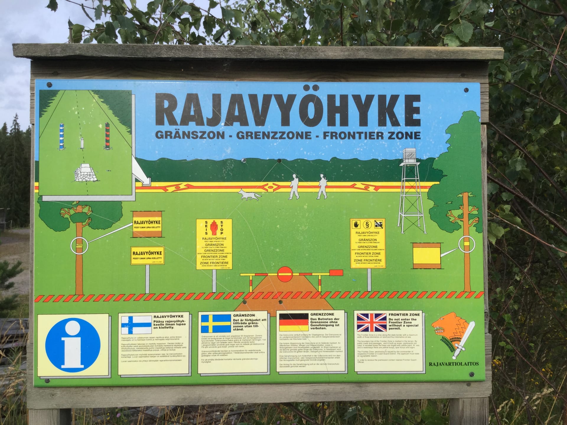 Frontier zone sign near Russian border