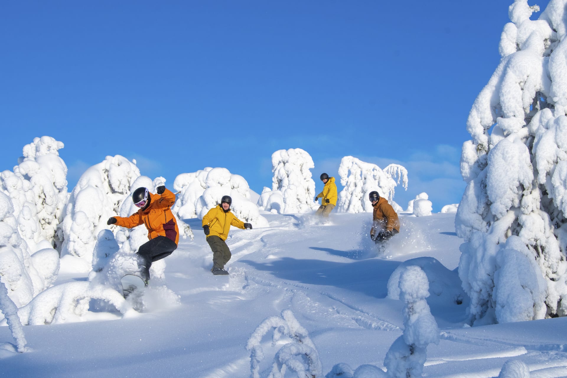Enjoy the slopes of Ukkohalla Ski Resort with friends 