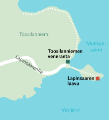 Reittikartta Lapinsaaren laavulle