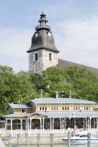 Naantali church and guest harbour restaurant