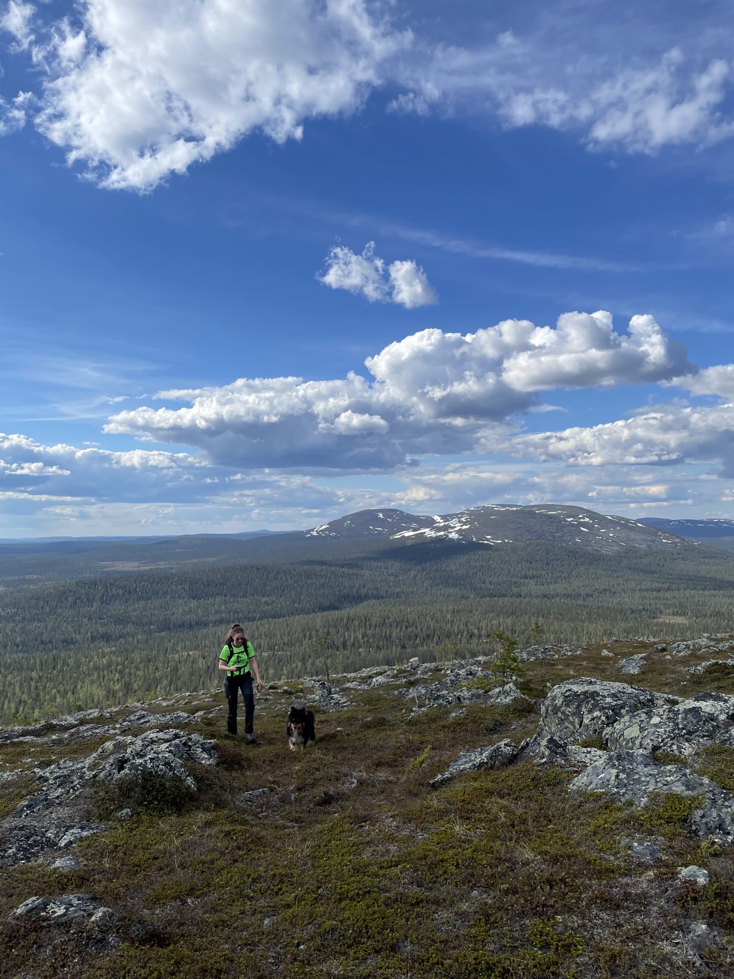 Hiker out in a wide open landscape.