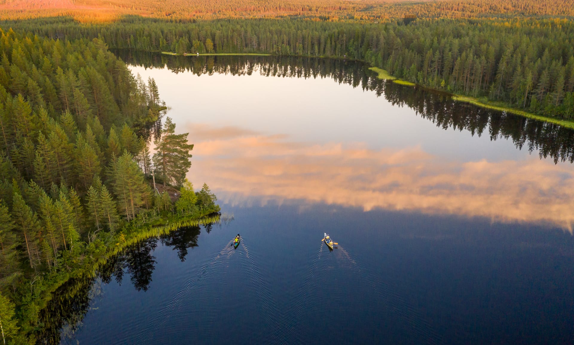 Three National Parks Summer Adventure in South Lapland - canoeing