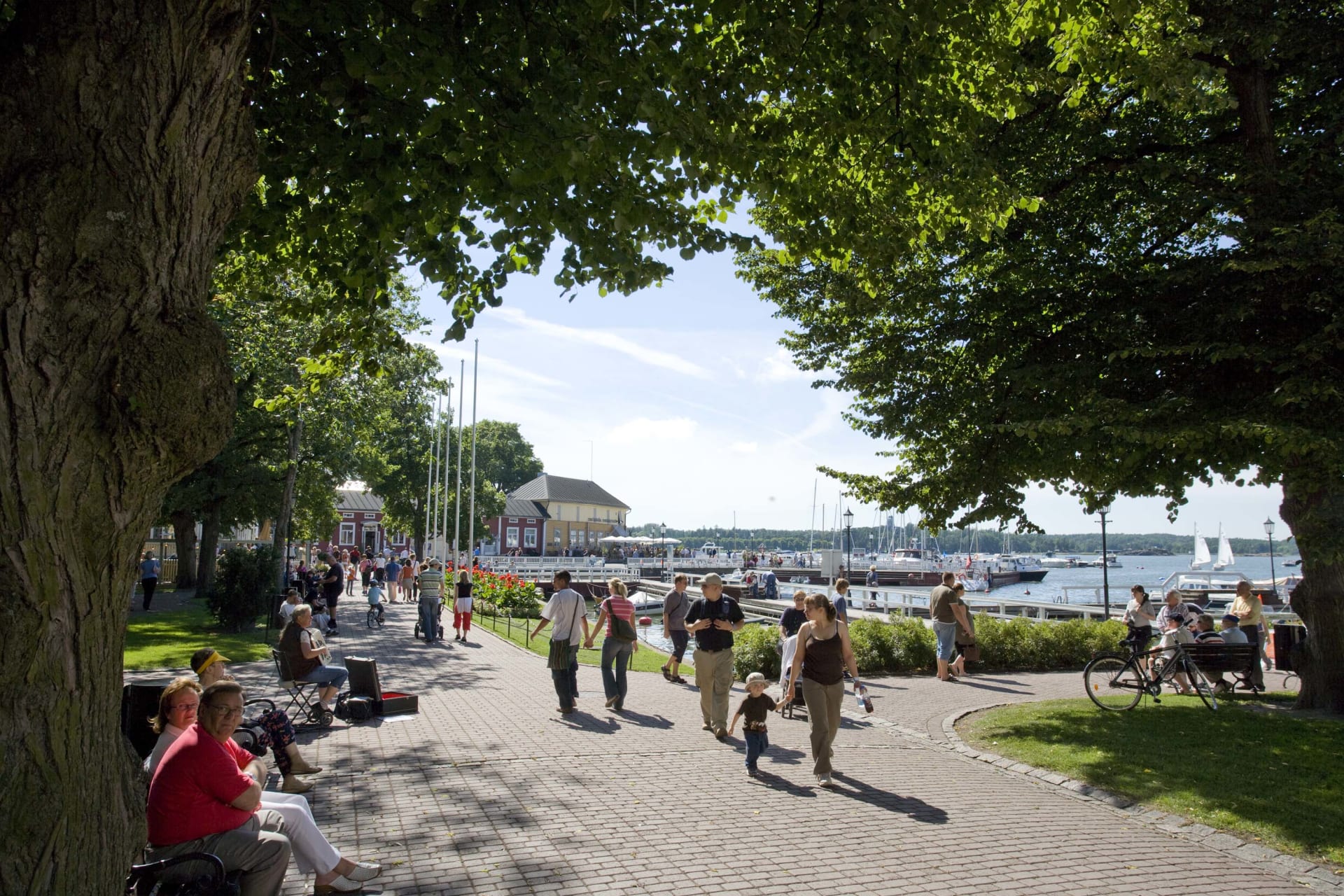 Naantali old town guest harbour people Naantali old town guest harbour people