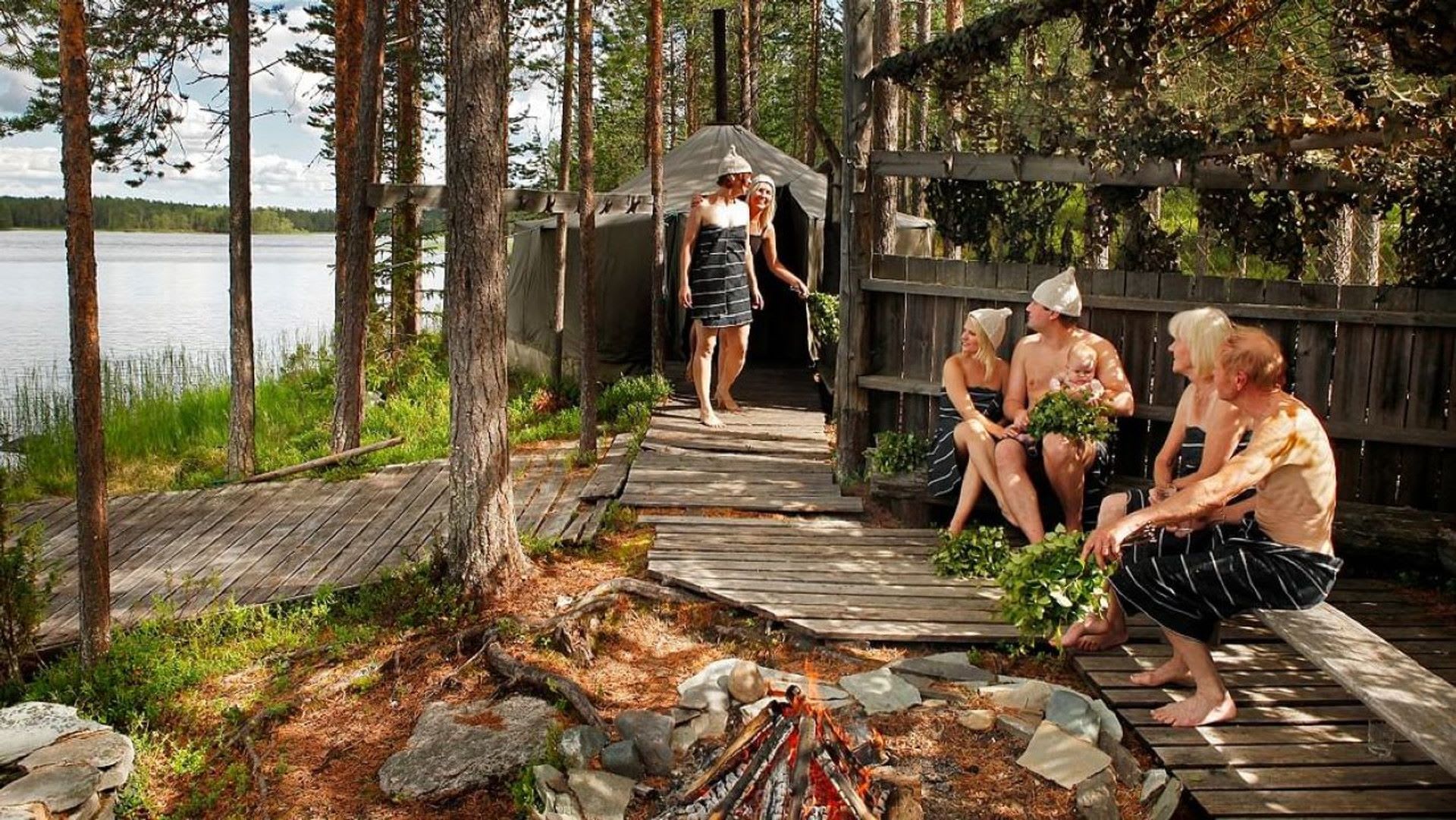 Lakeside sauna
