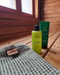 Löylyt Alvar Aallon Sunilassa meren rannalla