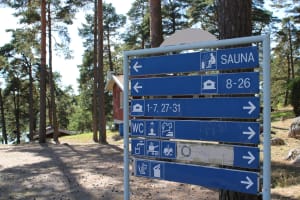 Camping ground with cottages