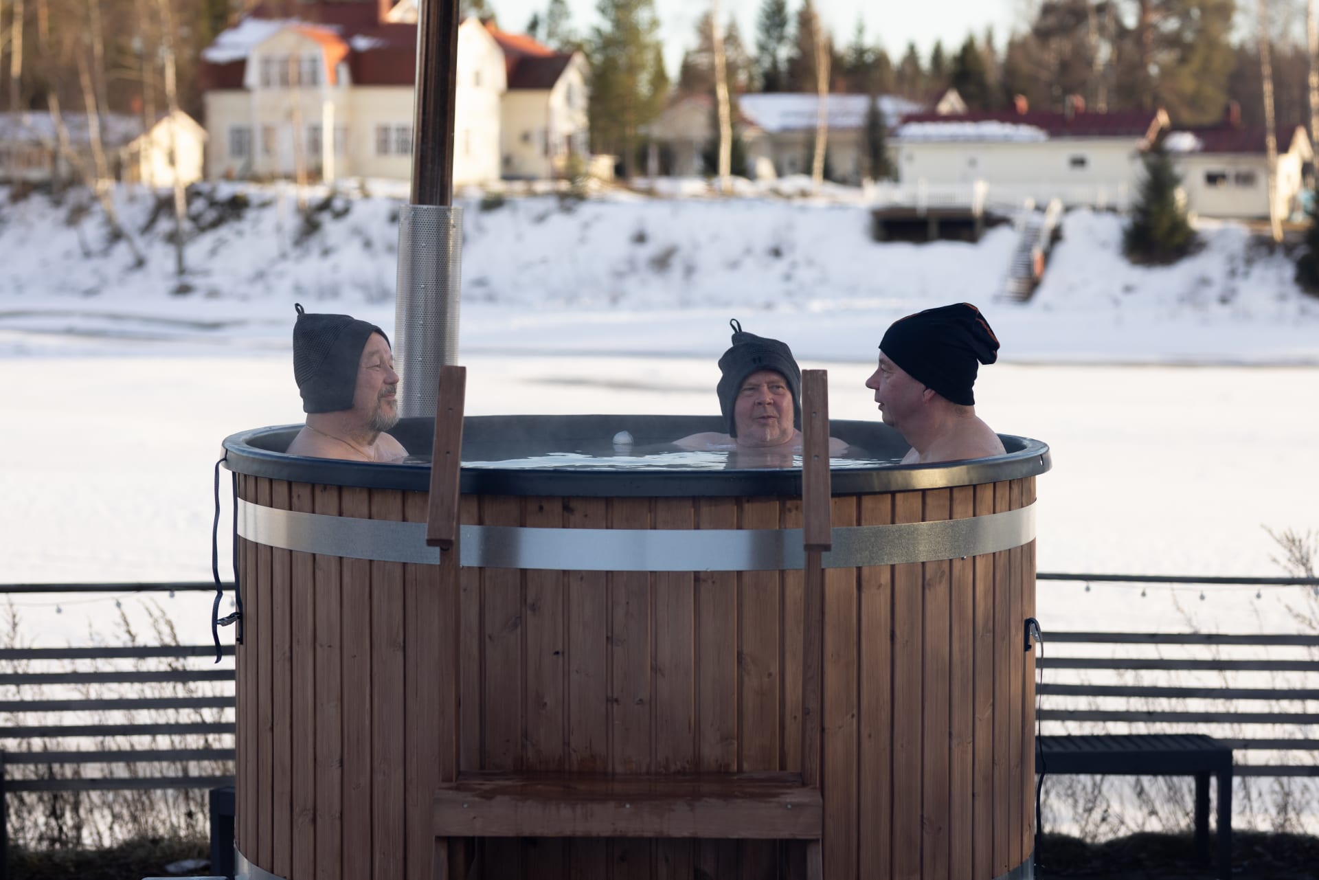 Taiga resort hot tub experience by the river