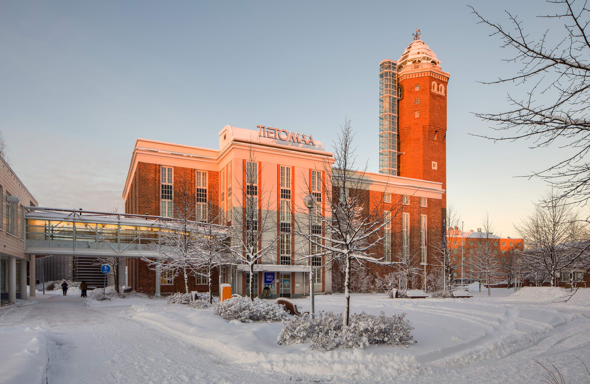 Tietomaa science center in winter.