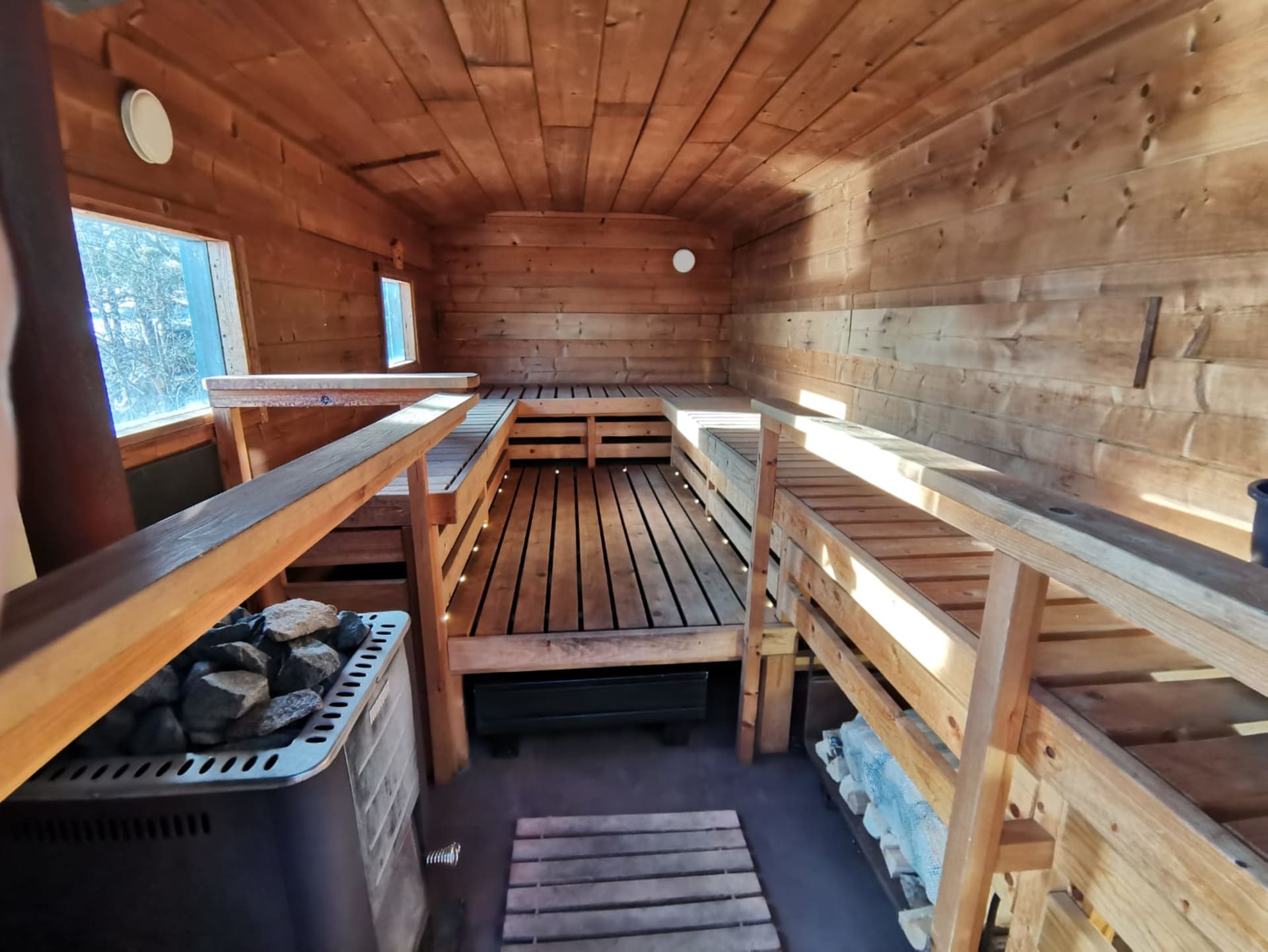 A wood-heated sauna by the sea