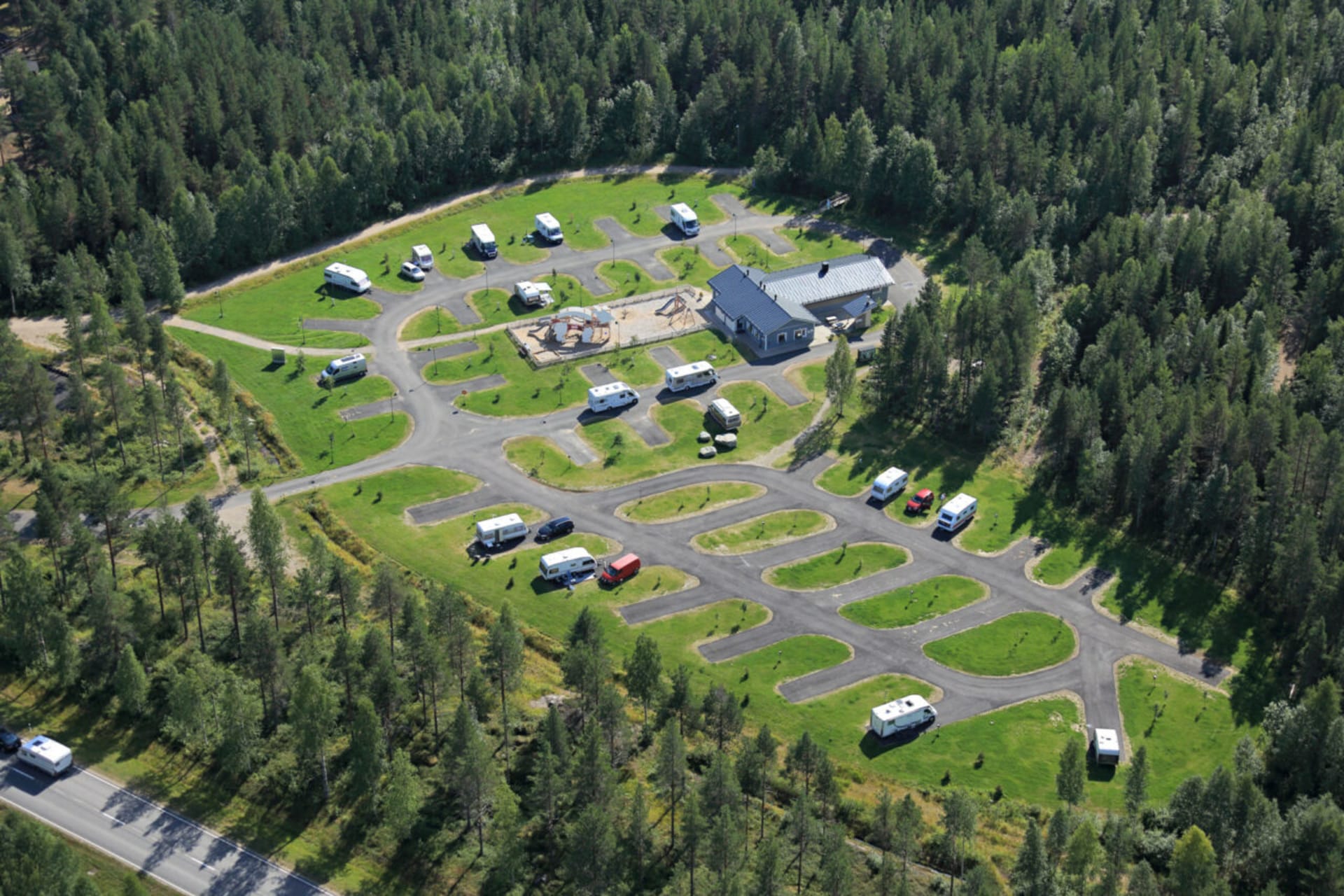 Aerial view of Camping site.