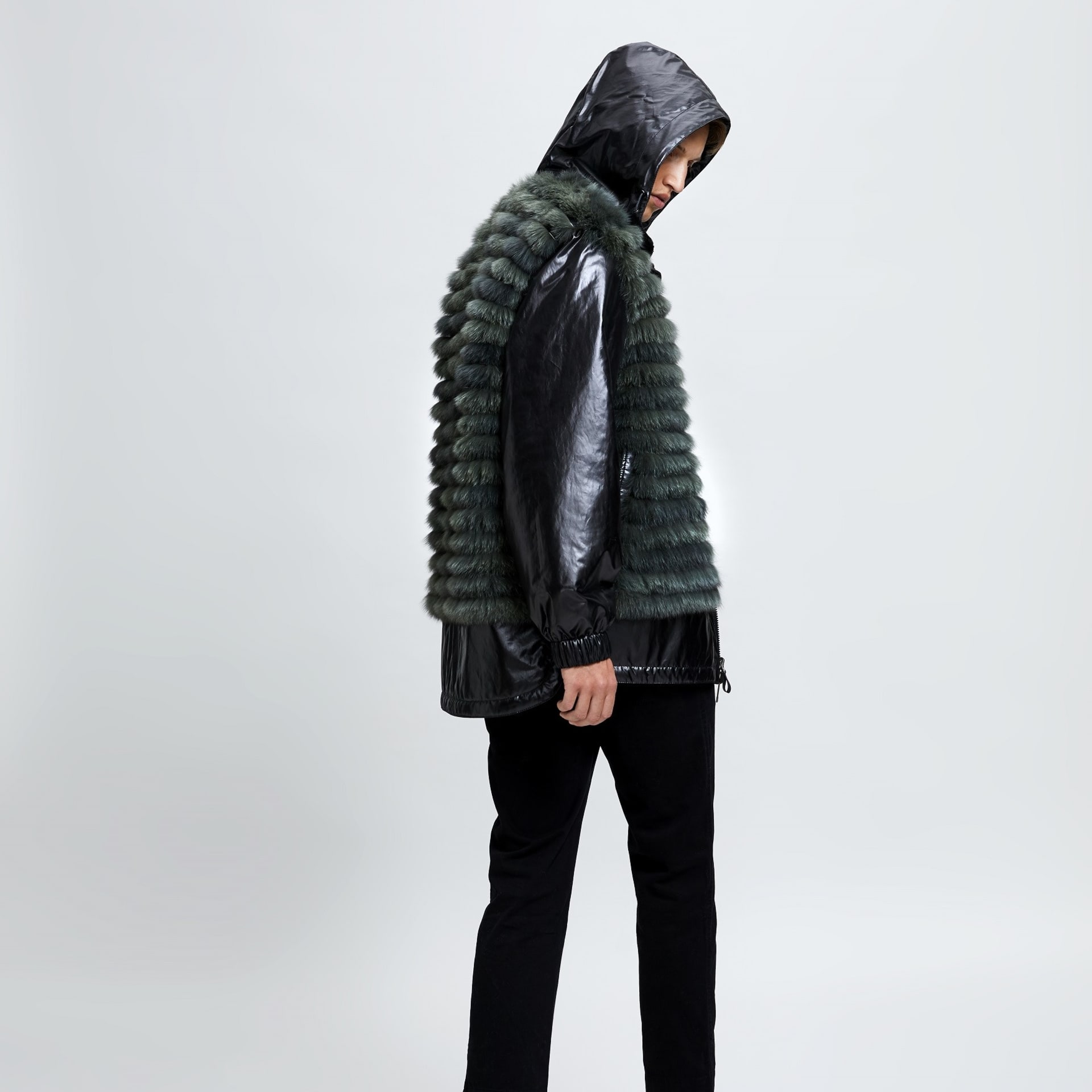 Men's reversible fox fur jacket 