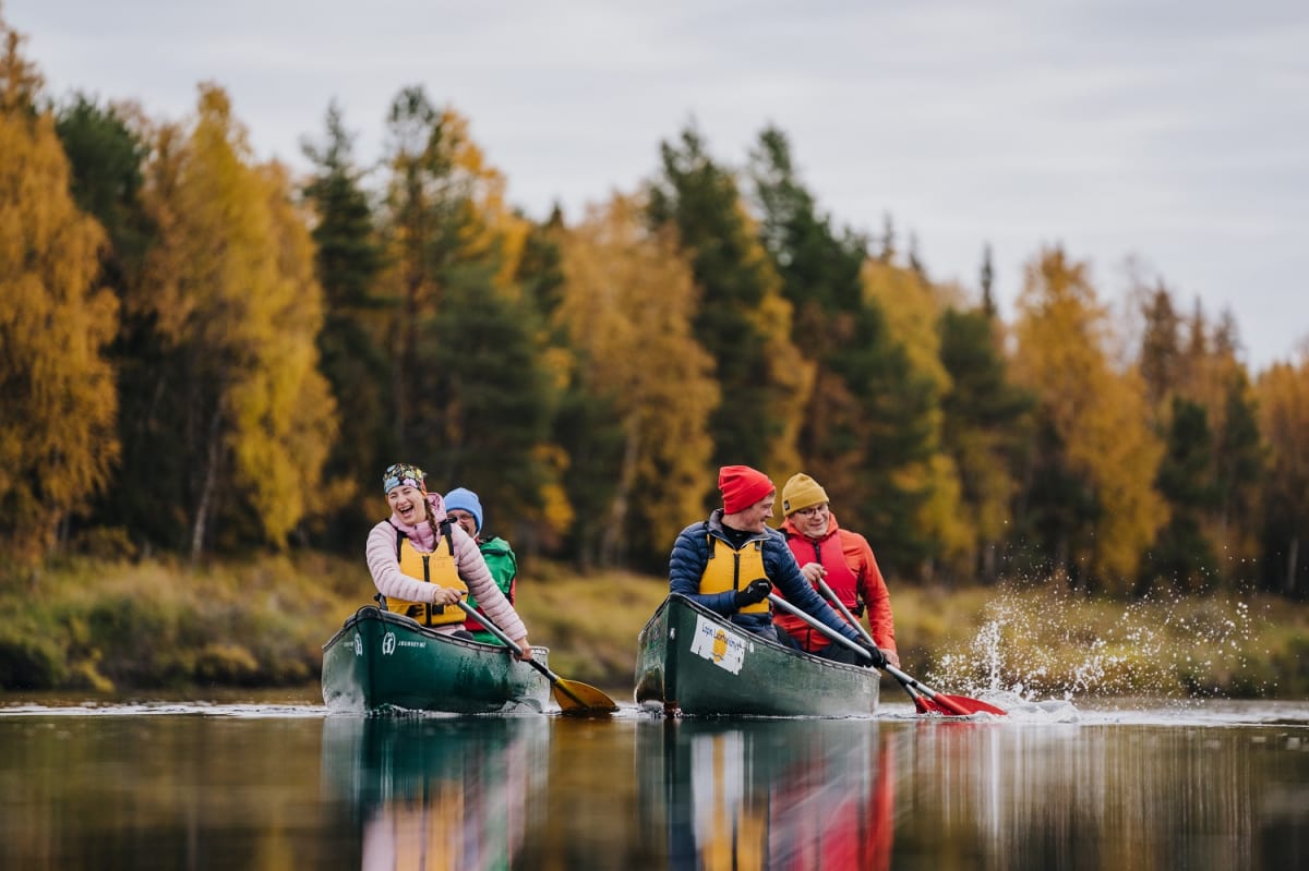 Canoeing in the Wilderness River Kapsajoki
