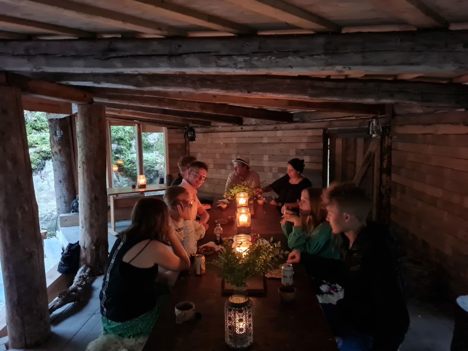 Dinner is enjoyed outdoors under the stars