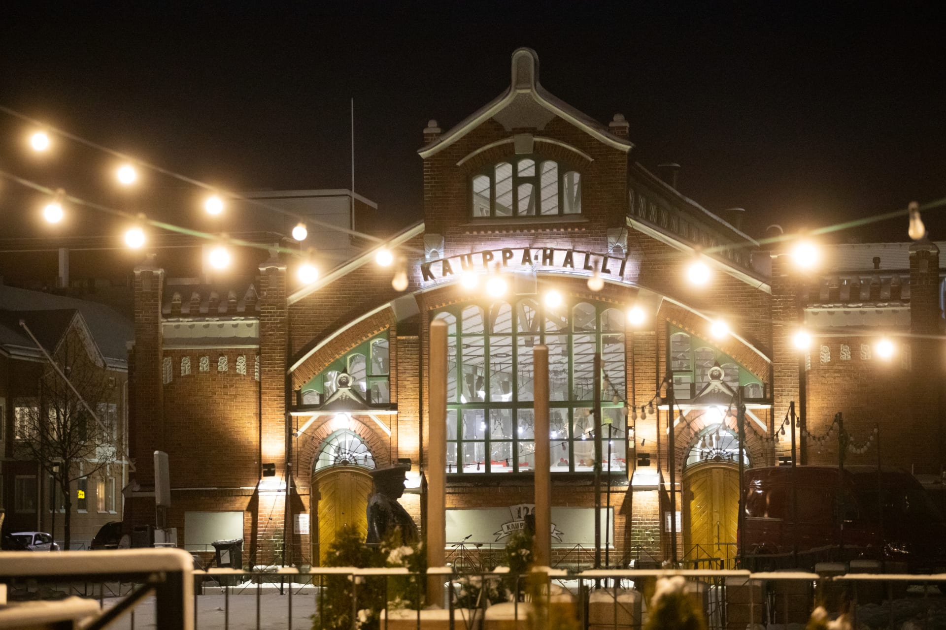 Market hall at the evening.