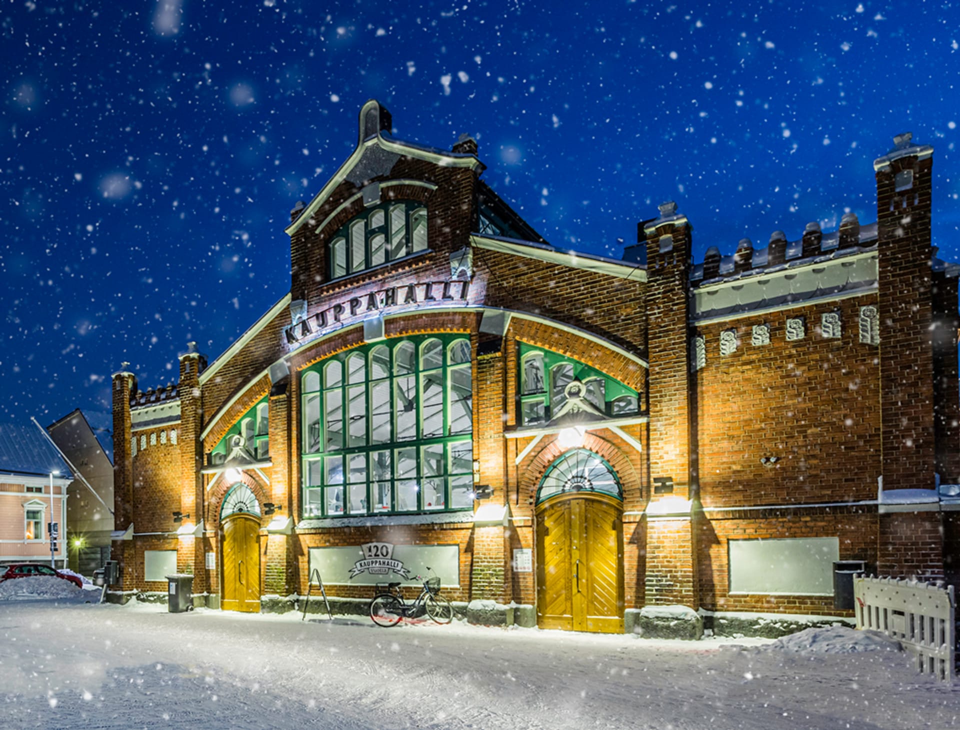 Market hall in winter.