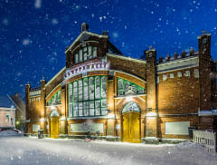 Market hall in winter.