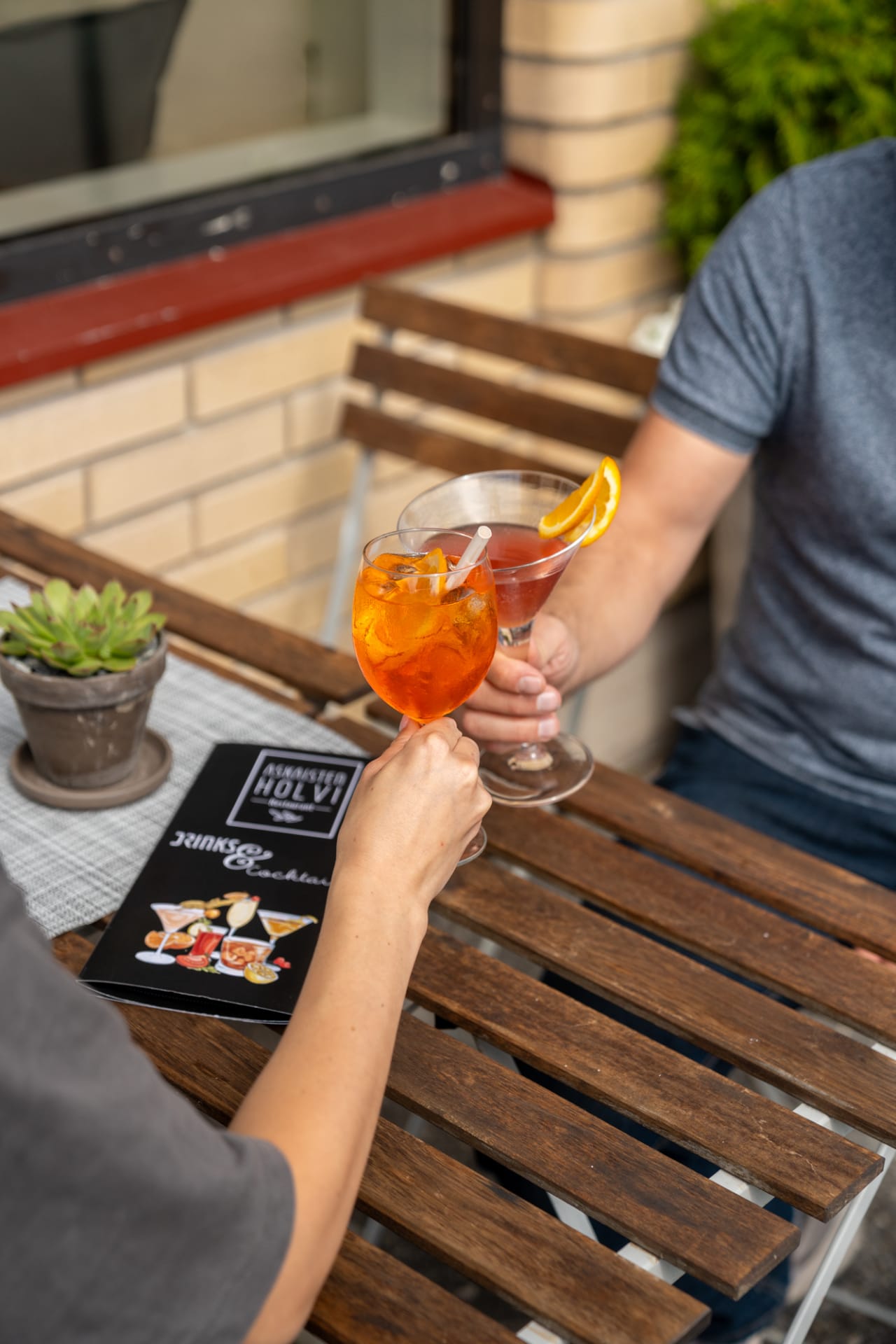 Stop for a cold drink at our sunny terrace Stop for a cold drink at our sunny terrace