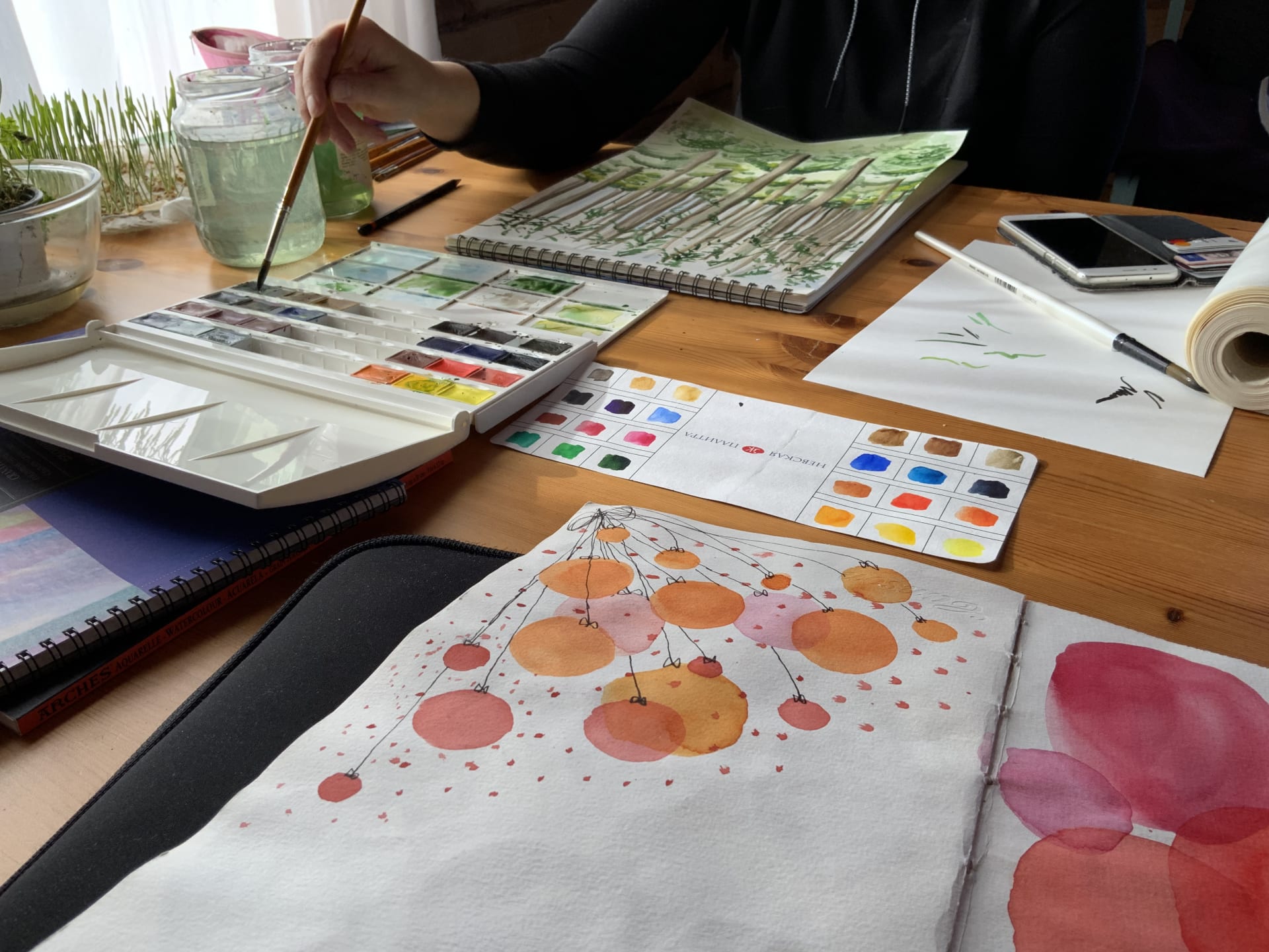 Painting aquarelle at the house of Mrs. Santa Claus Finland in Hailuoto