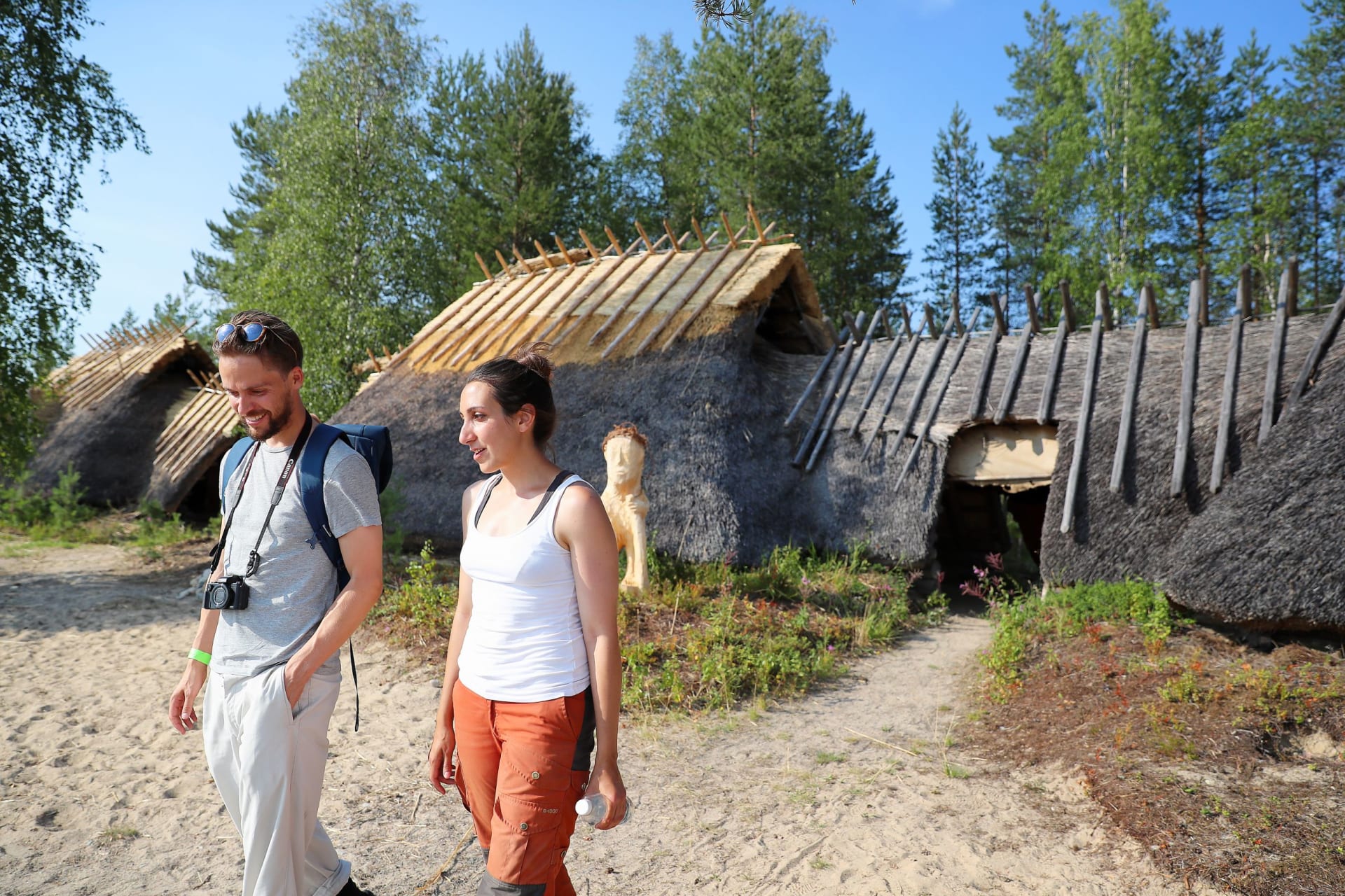 Stone Age dwellings can be visited in the Kierikki Stone Age Village.