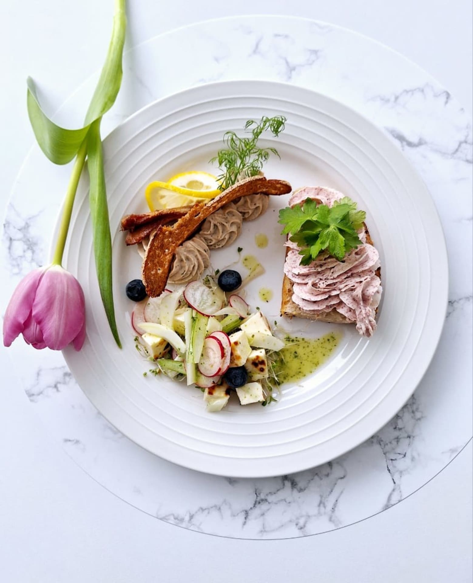 Apetisers in Cafe Sally`s Corner in the center of Sotkamo.