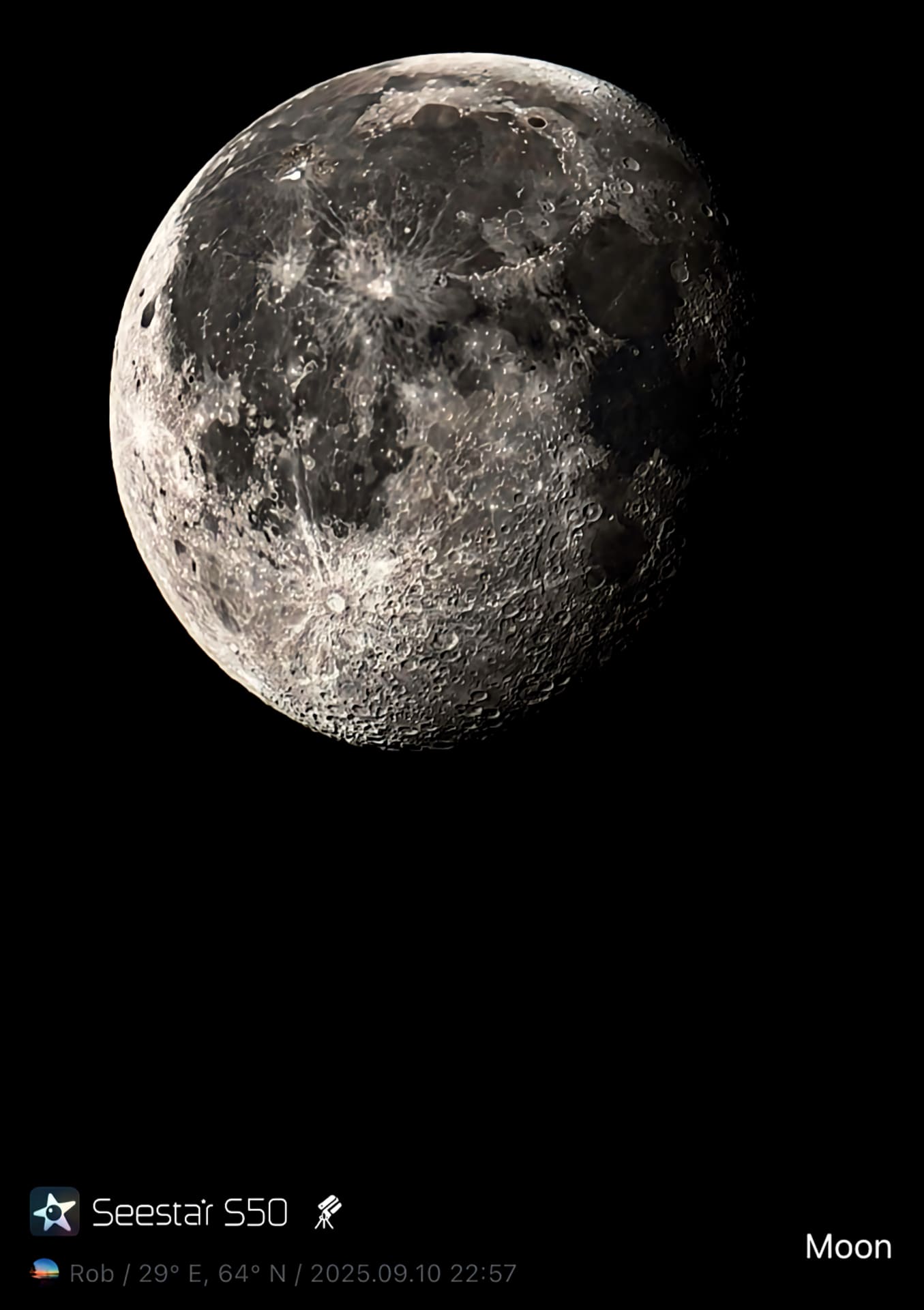 Moon photographed in Lentiira