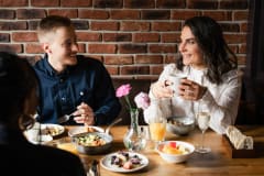 Couple having breakfast