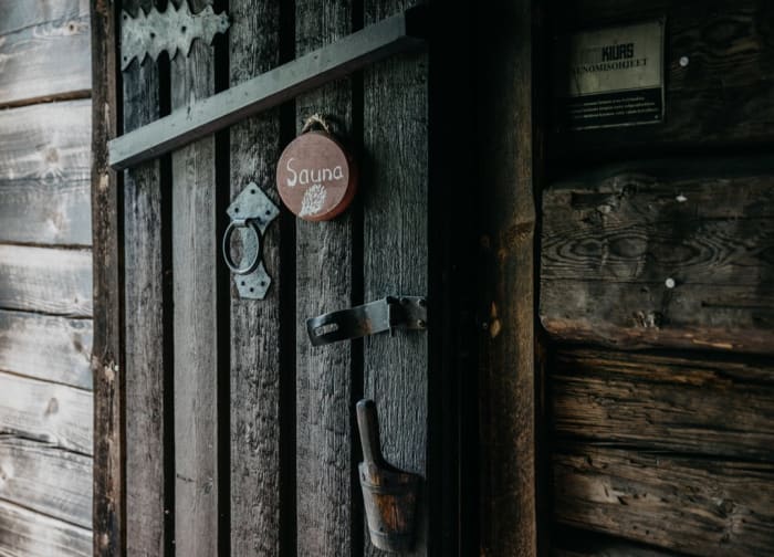 Smoke sauna's door