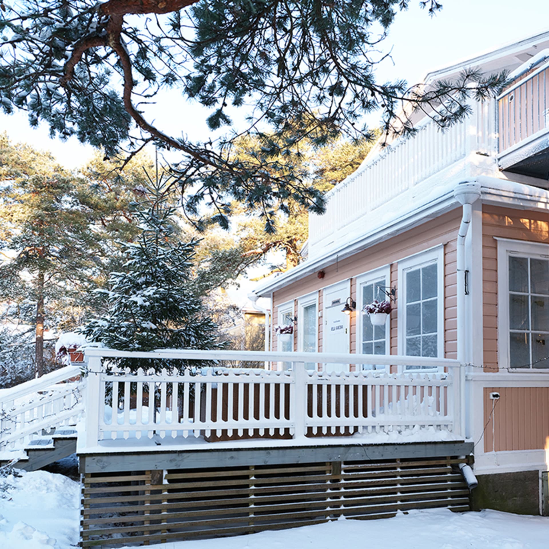 Outside in winter