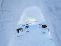 The Ice bar in the SnowHotel