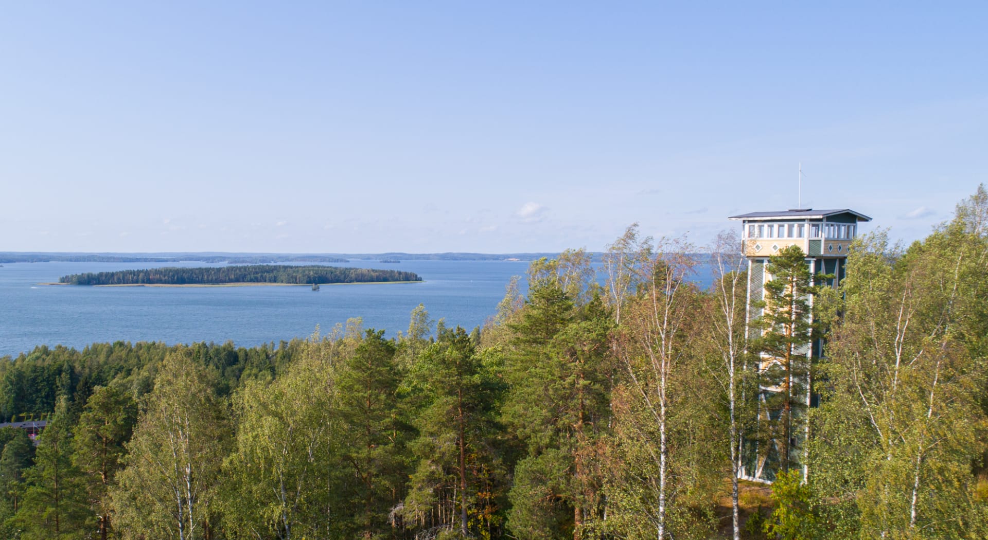 Tallukka has an observation tower where you can see stunning views of the surrounding lakes and forests