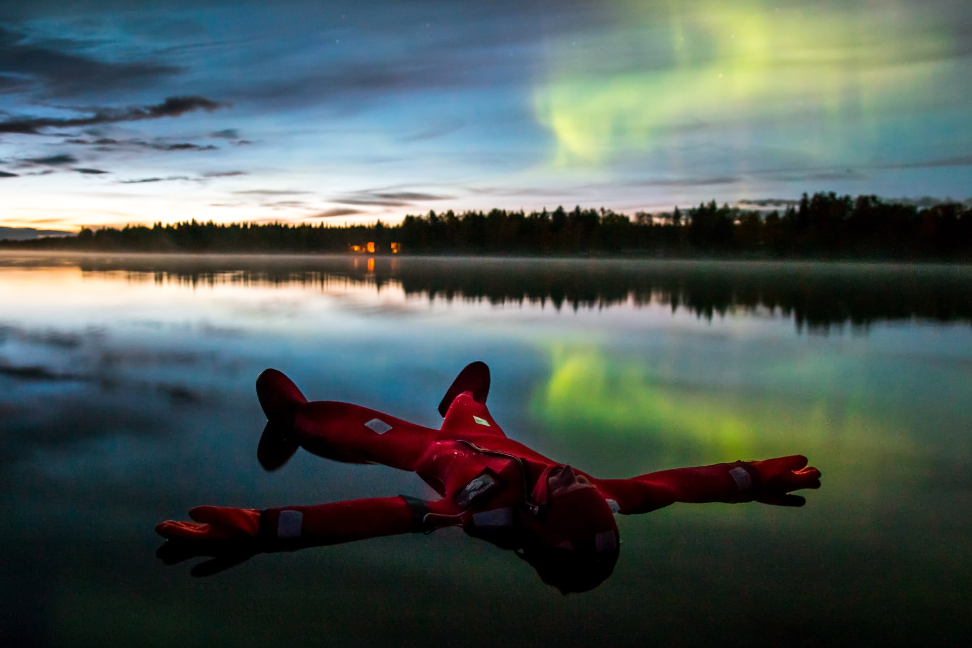Floating under the lights