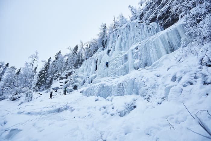 Korouoma is the best destination for ice climbing in Finland